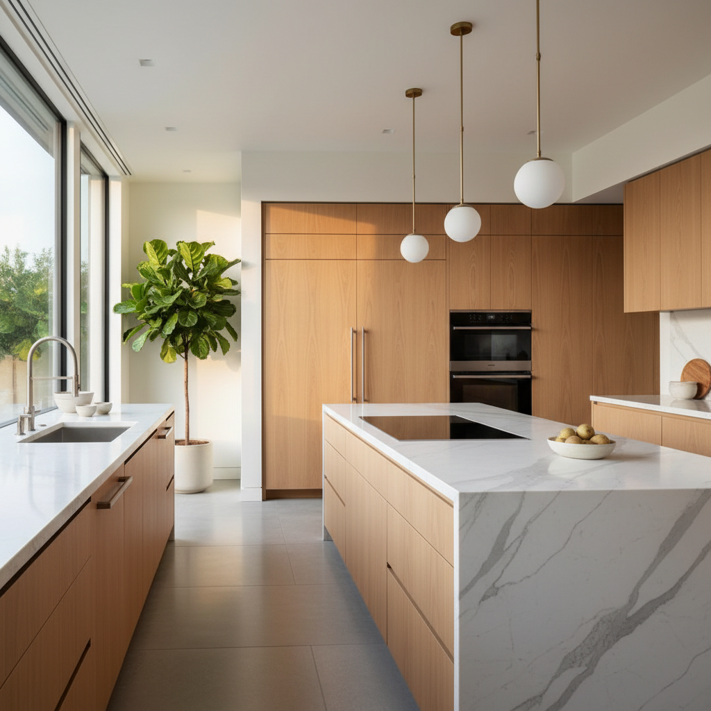 Upscale kitchen with integrated Thermador appliances